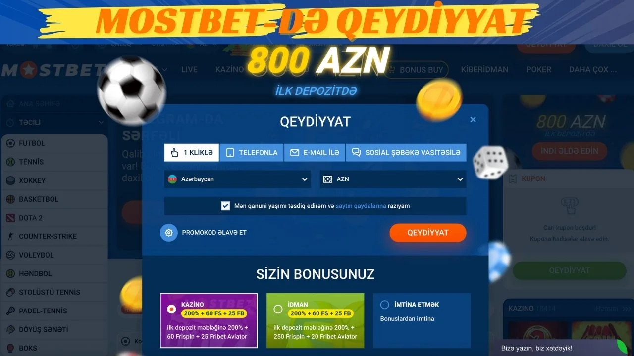 Mostbet qeydiyyat səhifəsi ekranı